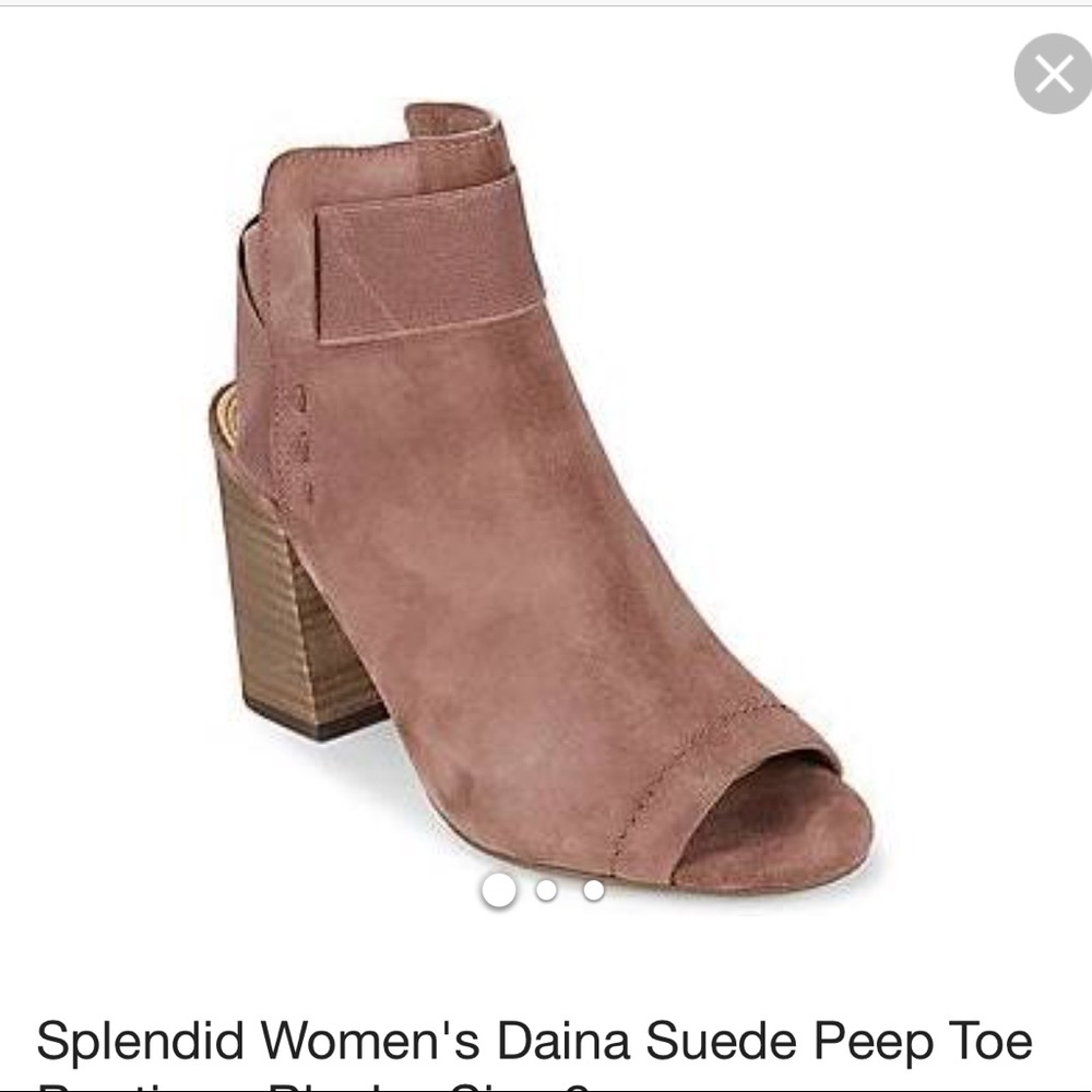 Splendid peep toe suede bootie